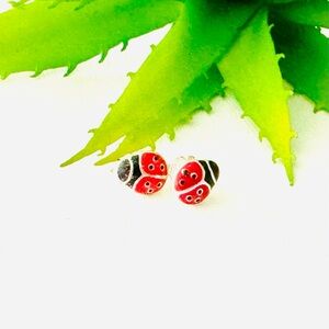 Vintage Red Ladybug Earrings